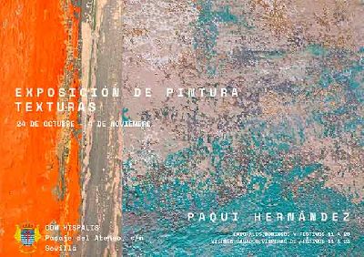 Cartel de la exposición Texturas de Paqui Hernández en el Casino Militar de Sevilla 2025