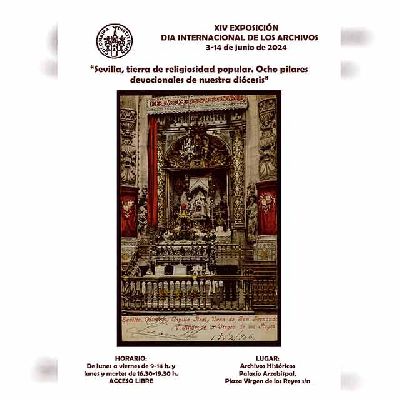 Cartel de la exposición Sevilla tierra de religiosidad popular en el Palacio Arzobispal de Sevilla