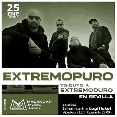 Cartel del concierto de ExtremoPuro (tributo a Extremoduro) en Malandar Sevilla 2025