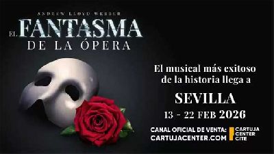 Cartel de El fantasma de la ópera en el Cartuja Center de Sevilla 2026