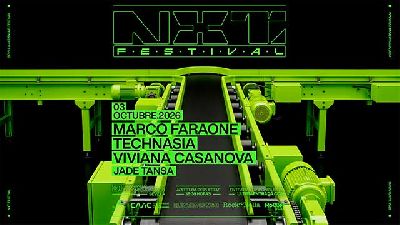 Cartel del concierto de Marco Faraone, Technasia, Viviana Casanova y Jade Tansa en el NXT Festival Sevilla 2026