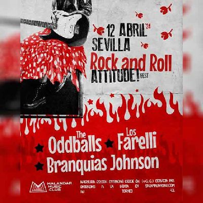 Cartel del Rock and Roll Attitude! en Malandar Sevilla (abril 2024)