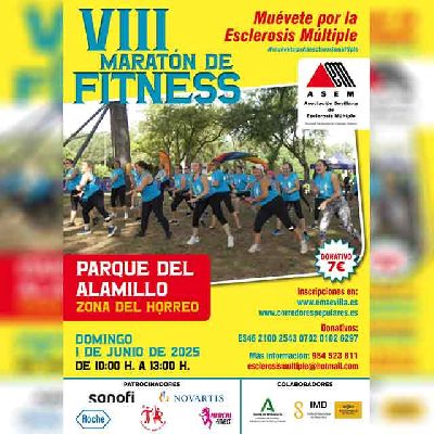 Cartel del octavo Maratón Fitness Popular Muévete por la esclerosis múltiple en Sevilla