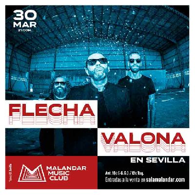 Cartel del concierto de Flecha Valona en Malandar Sevilla 2023