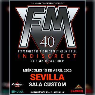 Cartel del concierto de FM en Custom Sevilla 2026