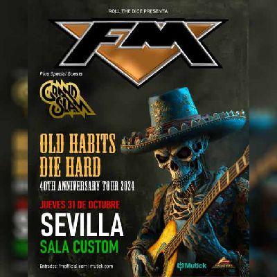 Cartel del concierto de FM y Grand Slam en Custom Sevilla 2024