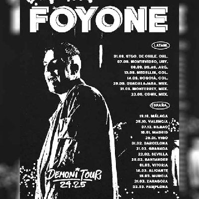 Cartel de la gira Demoni Tour 2024-2025 de Foyone