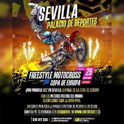 Cartel de la Copa de Europa de Freestyle Motocross en Sevilla 2025