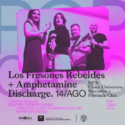 Cartel del concierto de Los Fresones Rebeldes y Amphetamine Discharge en Pop CAAC Sevilla 2019