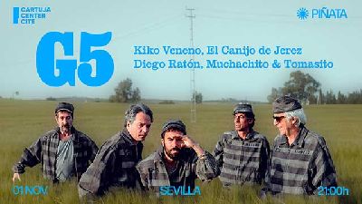 Cartel del concierto del grupo G-5 en el Cartuja Center de Sevilla 2025