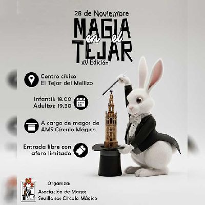Cartel de la Gala mágica de Navidad de Círculo Mágico en El Tejar del Mellizo de Sevilla 2025