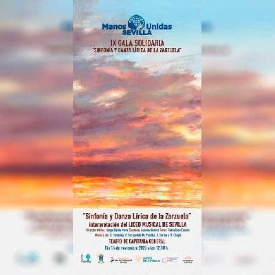 Cartel de la Gala de Manos Unidas en el teatro de Capitanía de Sevilla 2025
