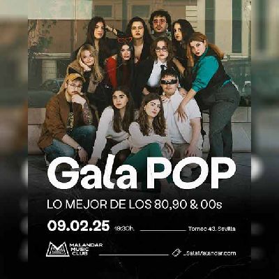 Cartel del concierto de Gala pop en Malandar Sevilla 2025