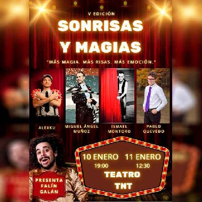Cartel de la obra Sonrisas y magias en el Teatro TNT de Sevilla 2026