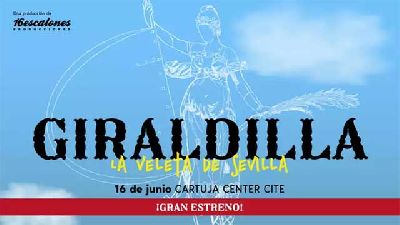 Cartel de Giraldilla. La veleta de Sevilla en el Cartuja Center de Sevilla 2024