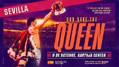Cartel del concierto de God Save The Queen DSR en el Cartuja Center de Sevilla 2025