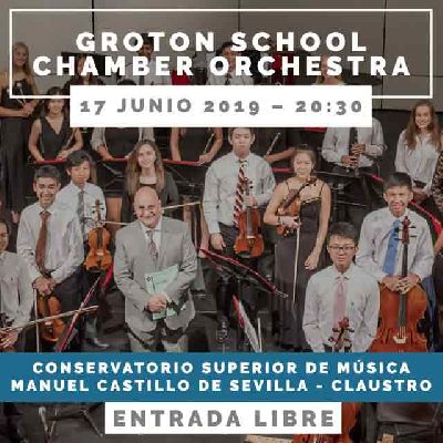 Cartel del concierto de la Groton School Chamber Orchestra en el CSM Manuel Castillo de Sevilla 2019