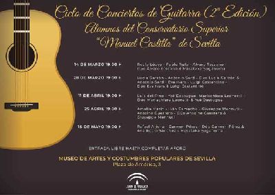 Cartel de los conciertos de guitarra en el Museo de Artes y Costumbres Populares de Sevilla 2019