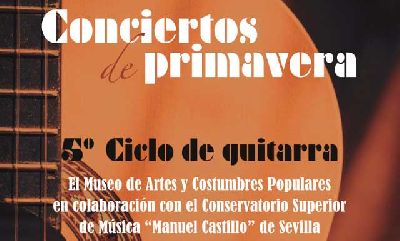 Cartel de los conciertos de guitarra en el Museo de Artes y Costumbres Populares de Sevilla 2023