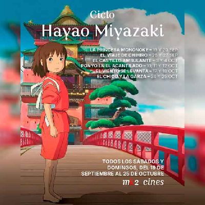 Cartel del ciclo Hayao Miyazaki en Animek2 del MK2 Cinesur Nervión Plaza