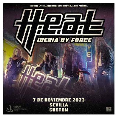 Cartel del concierto de H.E.A.T. y Crazy Lixx en Custom Sevilla 2023
