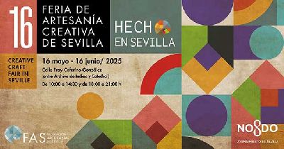 Cartel de la décima sexta feria de artesanía creativa Hecho en Sevilla 2025