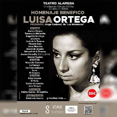 Cartel del homenaje benéfico a Luisa Ortega en el Teatro Alameda de Sevilla 2024