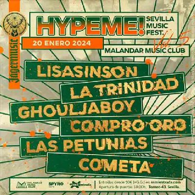 Cartel del festival HypeMe! Fest en Malandar Sevilla en enero de 2024