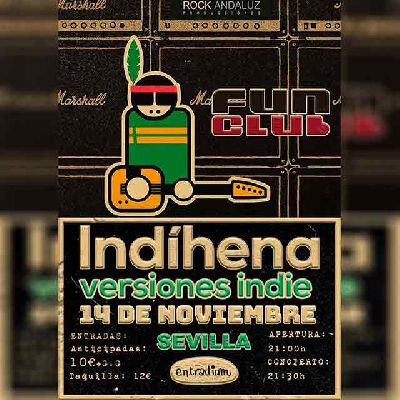 Cartel del concierto de Indíhena en FunClub Sevilla 2025