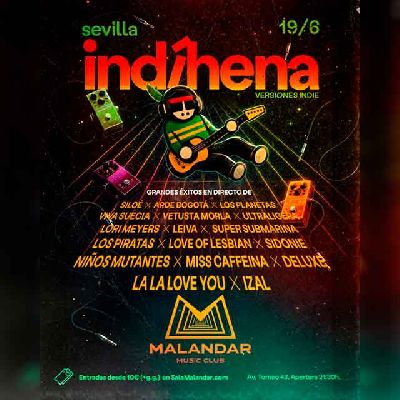 Cartel del concierto de Indíhena en Malandar Sevilla 2026