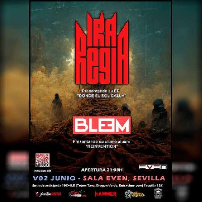 Cartel del concierto de Ira Regia y Bleem en la Sala Even Sevilla 2023