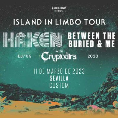 Cartel del concierto de la gira Island in Limbo Tour 2023 en Custom Sevilla 2023