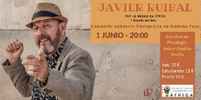 Cartel del concierto Javier Ruibal por la música en África