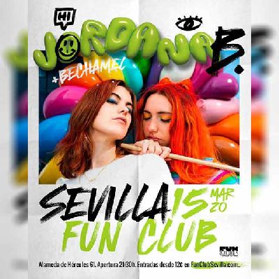 Cartel del concierto de Jordana B y Bechamel en FunClub Sevilla 2024