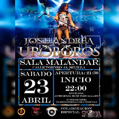 Cartel del concierto de José Andrëa y Uróboros en Malandar Sevilla 2022