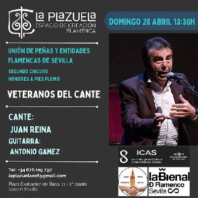 Cartel de la actuación de Juan Reina y Antonio Gámez en el Espacio La Plazuela Sevilla 2024