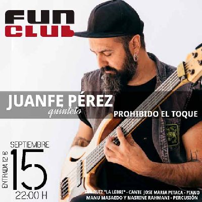 Cartel del concierto de Juanfe Pérez Quinteto en FunClub Sevilla 2023