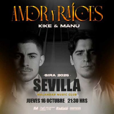 Cartel del concierto de Kike y Manu en Malandar Sevilla 2025