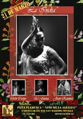 Flamenco: La India en la Peña Niño de la Alfalfa de Sevilla (marzo 2015)