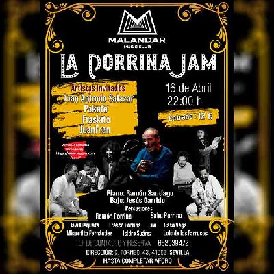 Cartel del concierto de La Porrina Jam en Malandar Sevilla 2023