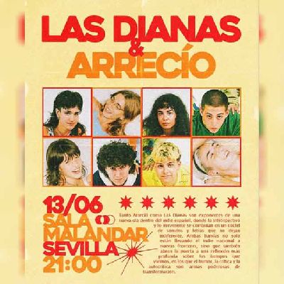 Cartel de los conciertos de Las Dianas y ArrecíO en Malandar Sevilla 2025