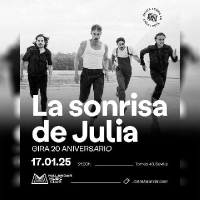 Cartel del concierto de La sonrisa de Julia en Malandar Sevilla 2025