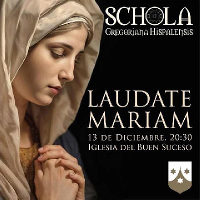 Cartel del concierto Laudate Mariam en la iglesia del Buen Suceso de Sevilla 2025