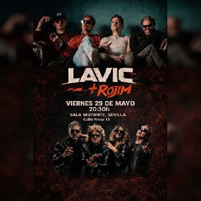 Cartel del concierto de LAVIC y Rojim en el Bar Mutante de Sevilla 2026