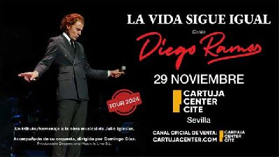 Cartel del concierto La vida sigue igual en el Cartuja Center de Sevilla 2024