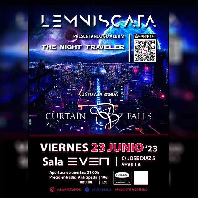 Cartel del concierto de Lemniscata y Curtain Falls en la Sala Even Sevilla 2023