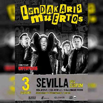 Cartel del concierto de Lendakaris Muertos y Nictofilics en Custom Sevilla 2023