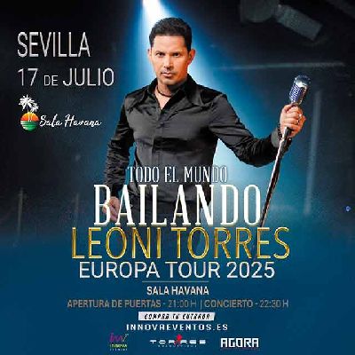 Cartel del concierto de Leoni Torres en la Sala Havana de Sevilla 2025