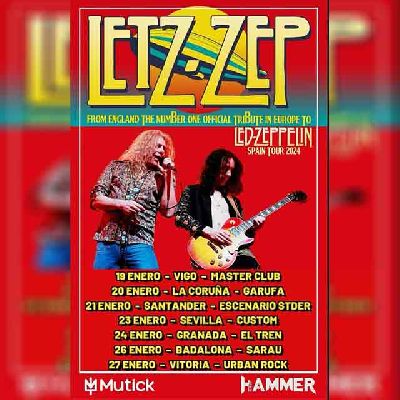 Cartel de la gira Spain Tour 2024 del grupo Letz Zep
