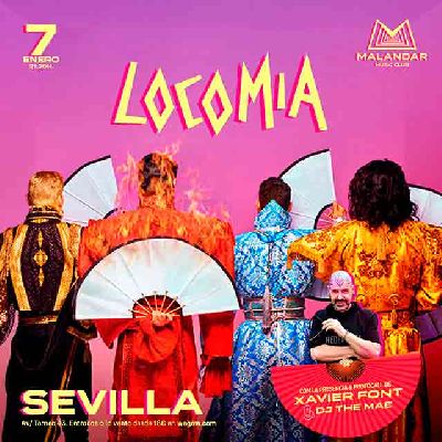 Cartel del concierto de Locomía en Malandar Sevilla 2023